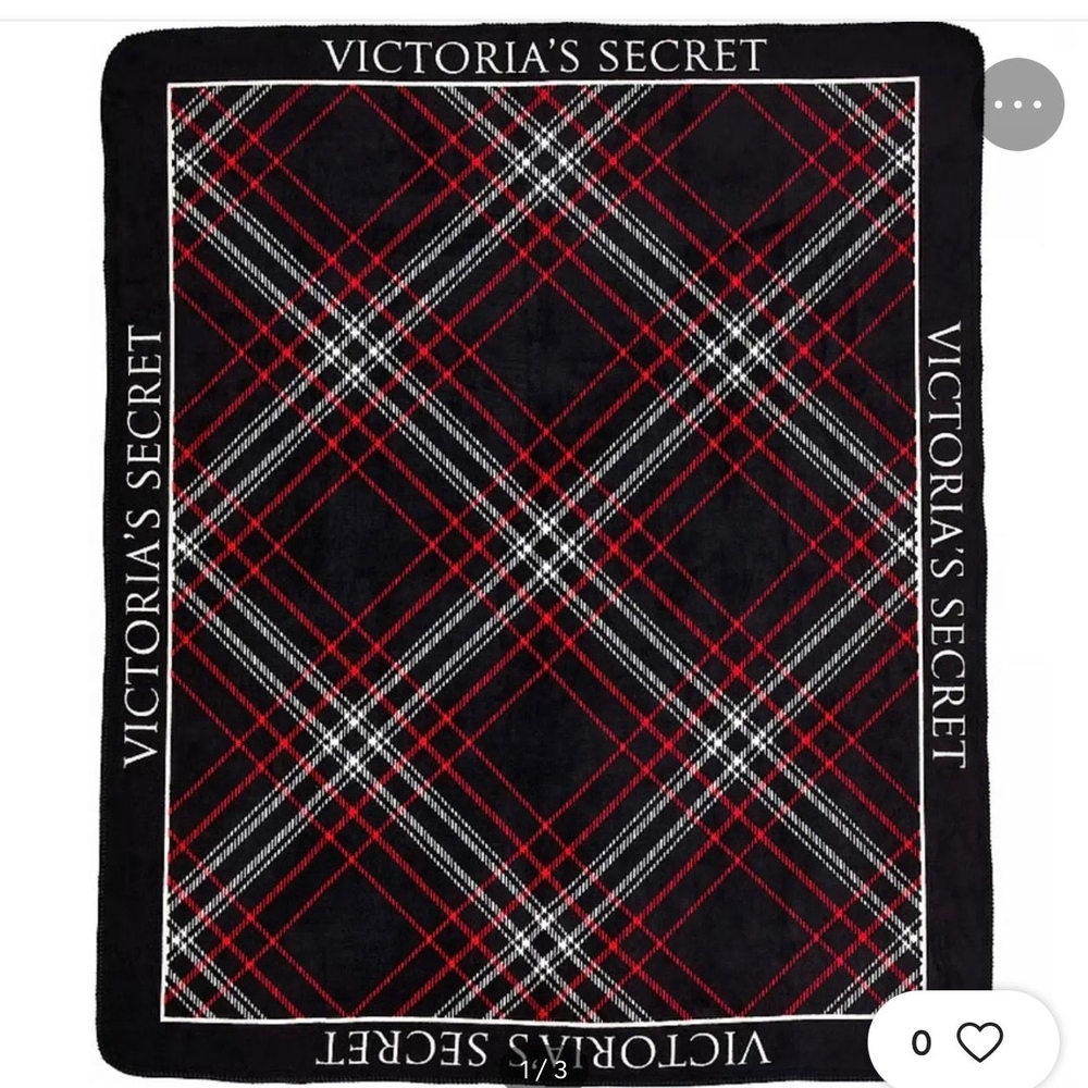 Brand New Victoria's Secret Black and Red Plaid Blanket